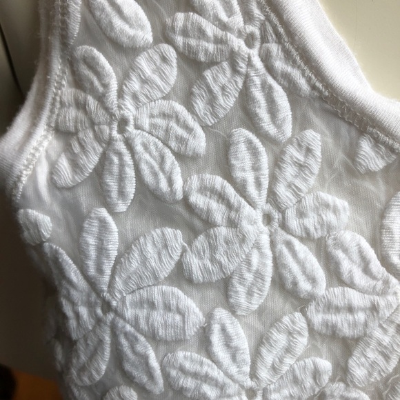 J Crew White Daisy Overlay Tank Top XS - Picture 3 of 7